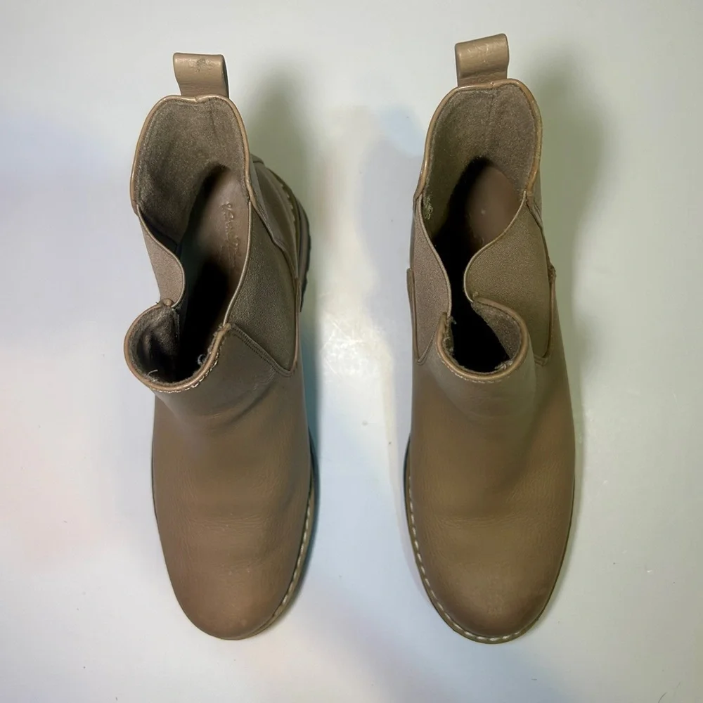 Tan Leather Chelsea Ankle Boots | Lug Sole Block Heel Booties